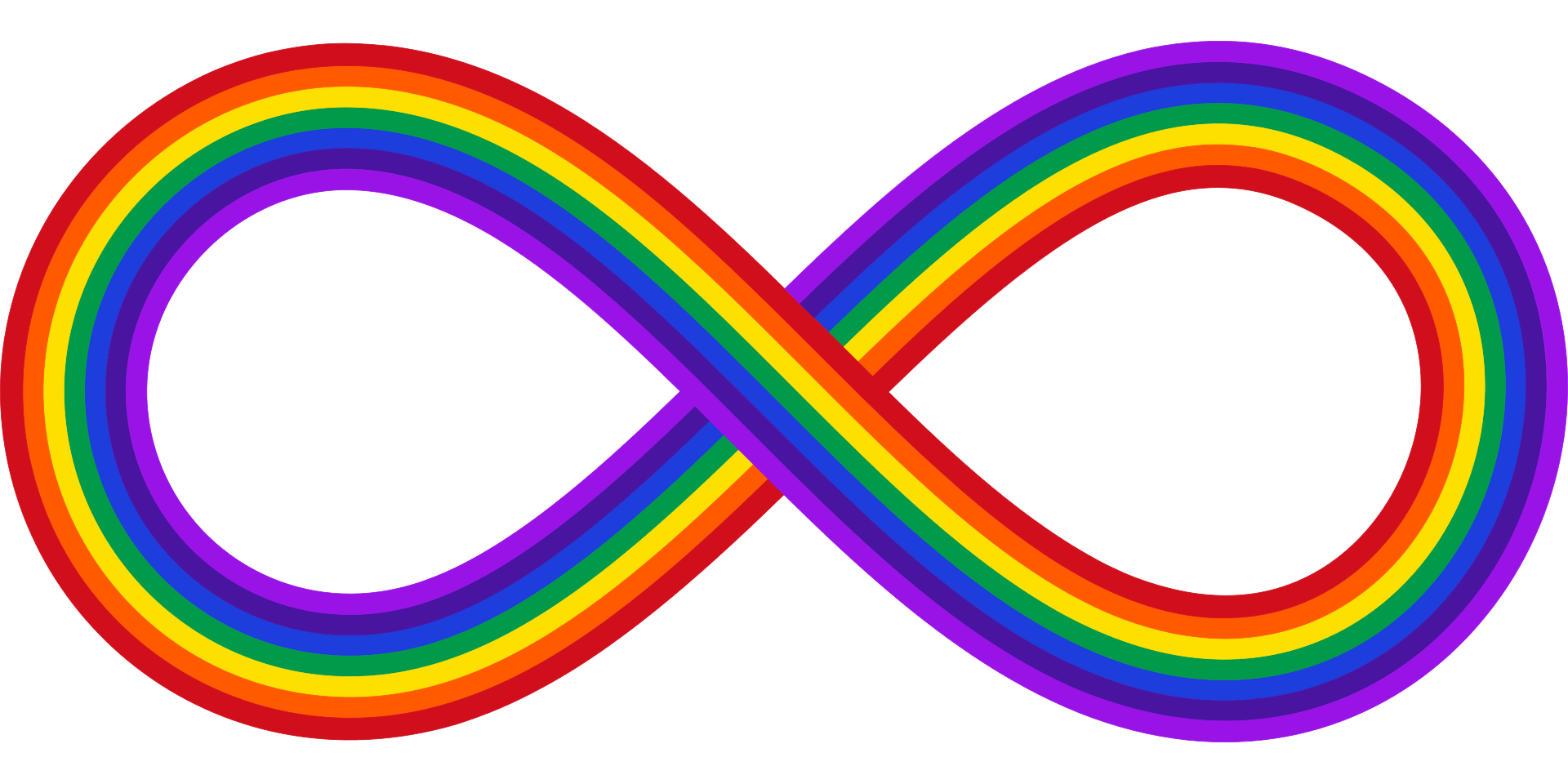 Graphic of the infinity rainbow symbol